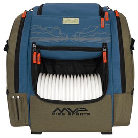 MVP Disc Sports James Conrad Voyager Pro Backpack Disc Golf Bag (Olive/Blue)