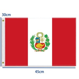 MacLand 30×45 CM Peru Flag,12×18 inch Small 150D Peruvians Outdoor Banner,Tiny Doube Layer Printing Decor for Nautical Ensign Boat Yacht with Brass Gromment