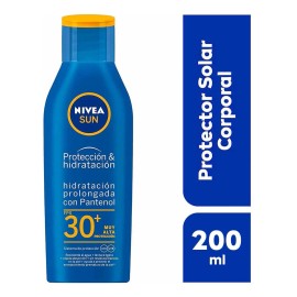 Protector Solar Corporal Nivea Sun Protección Hidratación Vitamina Ácido Hialurónico Fps30 200ml