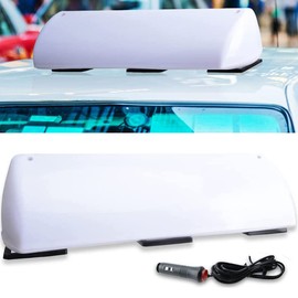 YXQ 19" LED Blank Taxi Cab Sign，5W 12V Strong Magnet Car Roof Top Topper Light Waterproof for DIY Sign Advertising Freeway（White）