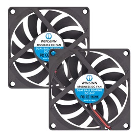 WINSINN DC 80mm Fan 24V 8010 Double Ball Bearing Brushless Cooling 80x10mm 2 Pin (Pack of 2)