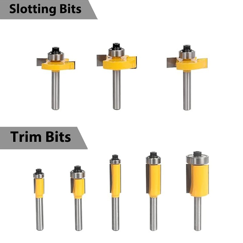 Ozmatip Router Bit Set ,Tungsten Carbide Router Bits Set 1/4