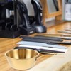 TOVINANNA Men Shaving Soap Bowl with Gold Handle Stainless Steel