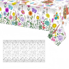 137*274cm Giant Colouring Table Cloth,Coloring Tablecloth for Kids,Paper Tablecloths Spring Rectangular Table Cover for Parties,Art Coloring Educational Tablecloth Party Supplies for Boys Girls