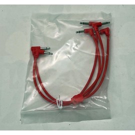 Starving Students Music Supplies Luigi's Modular M-Doppio Mini Y Right Angled Splitter Patch Cables 15cm x 15cm - 2 Pack (Red) - 3.5mm Splitter for Eurorack Modular Synthesizer