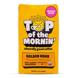 Top of the Mornin’ Whole Bean Coffee by JackSepticEye, Ethically Sourced Organic Specialty Grade Coffee with hints of Praline and Black Tea (12 Ounce, Golden Hour)