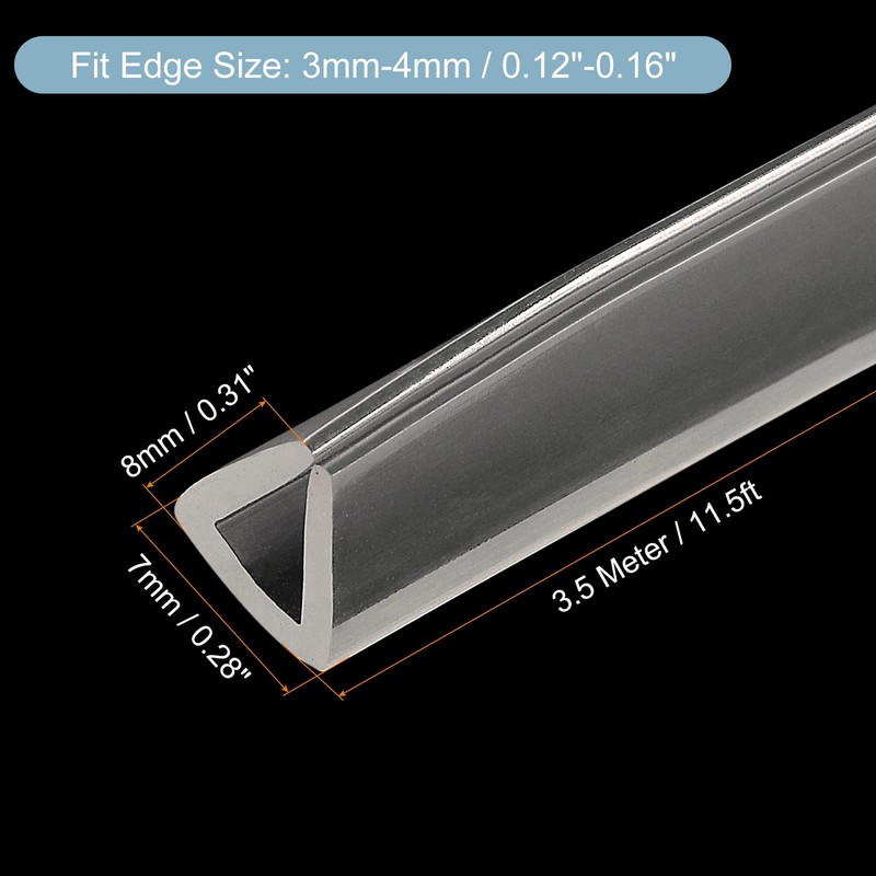 sourcing map U Channel Edge Strips 11.5ft Length Rubber Protection