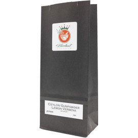 Lemon Verbena and Green Tea Herbal Infusion (Ceylon Gunpowder - 25 Unbleached Tea Bags - 50g)