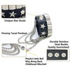 UINSUE Leather Bracelet Combo Metal Star & Spike Inlay Grunge