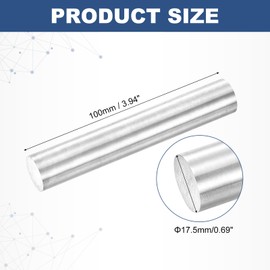 sourcing map Round Steel Rod, 17.5mm x 100mm SKD11 Steel Solid Lathe Bar Stock Tool for Shaft Gear Drill Lathes Boring Machine