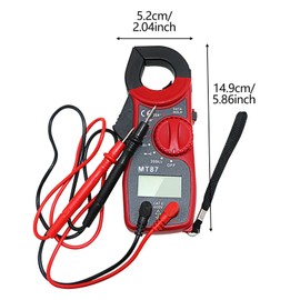 MagiDeal Digital Clamp Meter Multimeter Tester Ammeter Resistance Tester,Utility Tool,Sturdy, DC Multimeter for Measure Current, Red Black