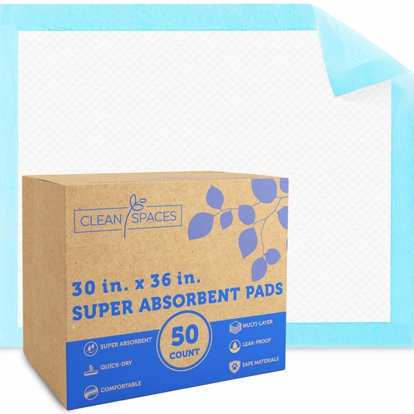 CLEAN SPACES Clean Spaces 30"x36" 50 Count Super Absorbency Disposable