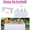 WedDecor White Table Cloth Skirt, 6ft x 2.5ft Pleated Rectangle