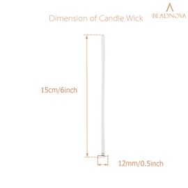 BEADNOVA Candle Wicks 6 Inch 200pcs Large Cotton Wicks Candle String Cotton Candle Wicks for Candle Making Supplies