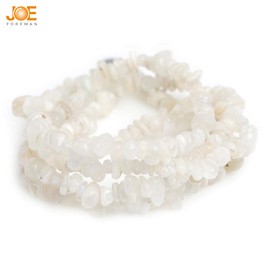 6-8mm Natural Moonstone Beads Gravel Gemstone Chips Beads Freeform Loose Beads for Jewelry Making Wholesale Beads Cream White 34" JOE FOREMAN
