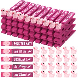 Kigeli 30 Pcs Spirit Clips Cheer Pins Cheerleader Gifts Clothes Pins for Backpacks Competition Glittered for Team Cheer Gifts Stuff Supplies Party Favors Accessories Bulk(Pink,Duck)