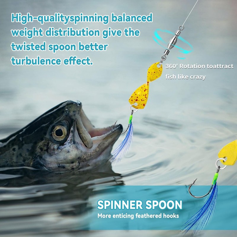 Twist Spoons Forelle UV-Aktiv 3g, Forellen Spoon Set 10 Stück,