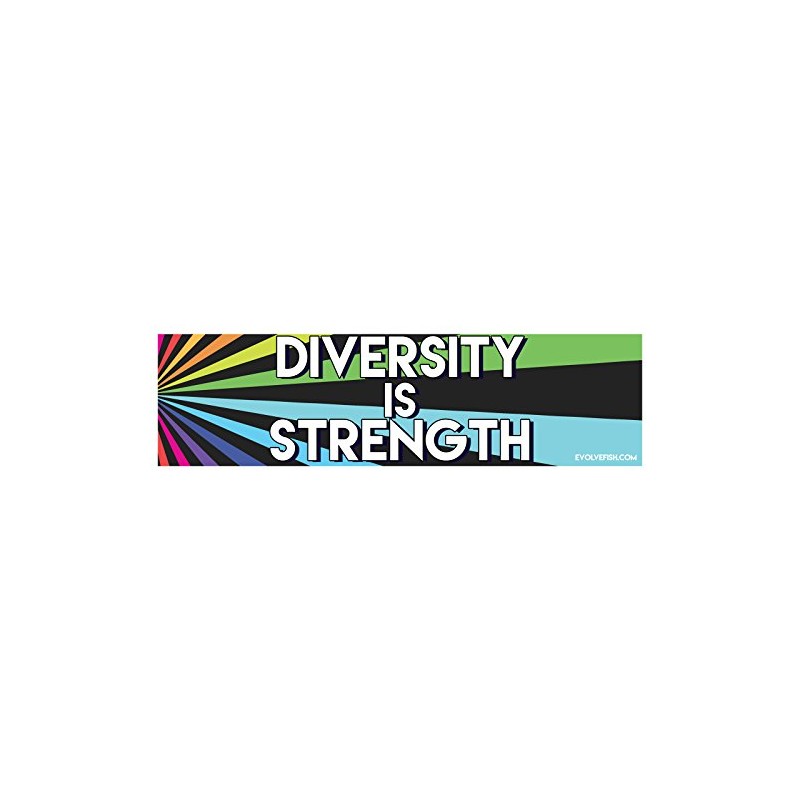 EvolveFISH Diversity is Strength Bumper Sticker - [11" x 3"]