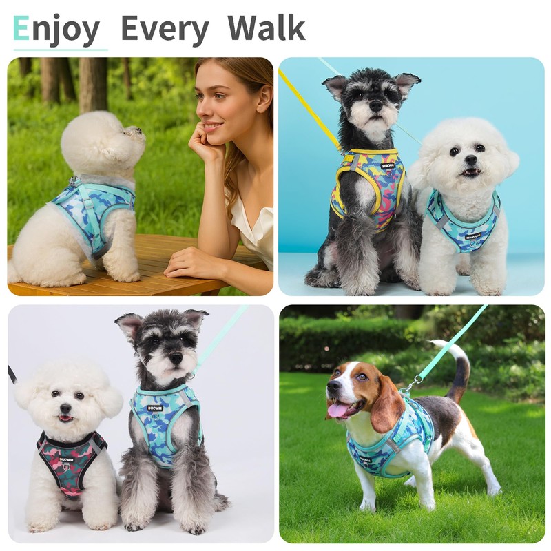 Jolifield Step in Dog Harness with Leash Set, Adjustable Soft
