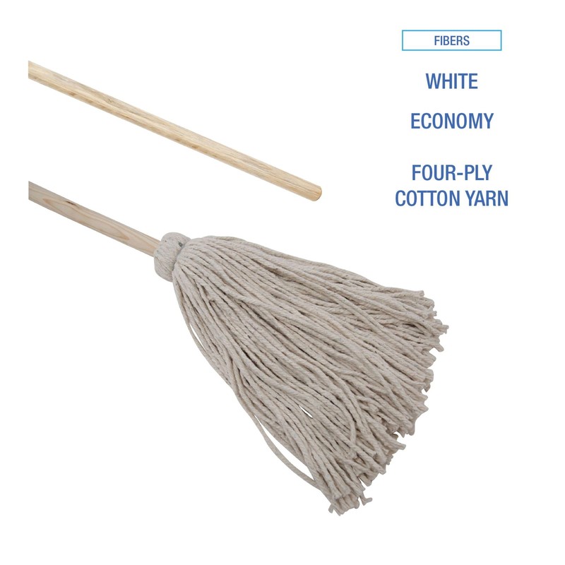 Boardwalk BWK124C 24 oz. Cotton Fiber Head Deck Mop with