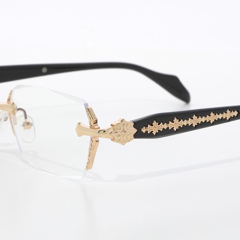 HOUSE OF WOO Rimless Sunglasses, Men's, Date Glasses, Hip Hop