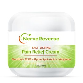 NerveReverse - Crema calmante para pies, piernas, espalda, hombros, cuello. Tarro grande de 4 onzas. Crema de acción rápida con mentol al 4%, MSM, L-c