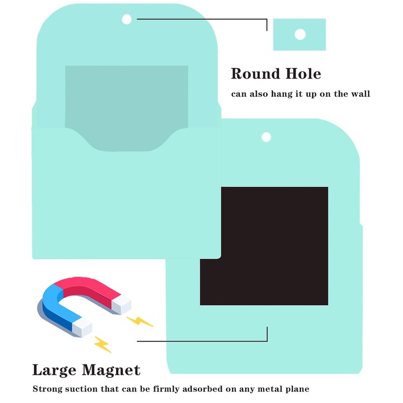 Magnetic file holder (S/Medium/L- Mint Green-CA)