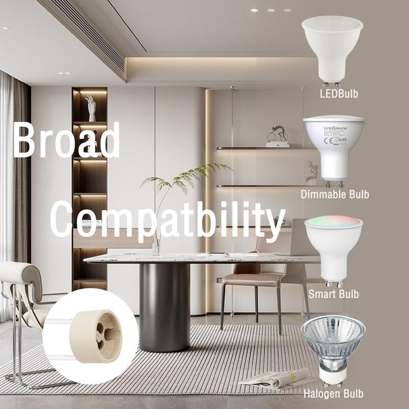 ECHENLED JX-970C GU10 Base Socket,Wire Connector Socket for GU10 Light