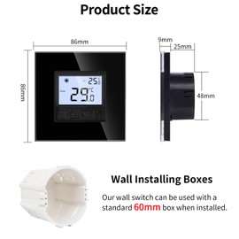 JIMEIDA Digital Programmable Thermostat Heating Black Floor Heating Chamber Constant Temperature Chamber for Electric Heating and Heating Temperature Control