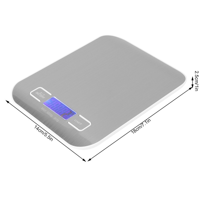 5Kg /1g Stainless Steel Electronic Scale Portable Household Kitchen Food