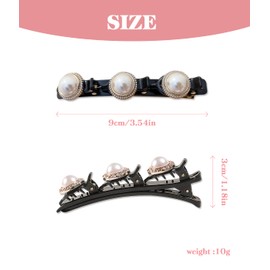 Androxeda Set of 5 Hair Clips, Rhinestone Clover Hair Clips, Satin Fabric Hair Clips, Sparkling Geometric Crystal Hair Clips, Women's Braid Hair Clips