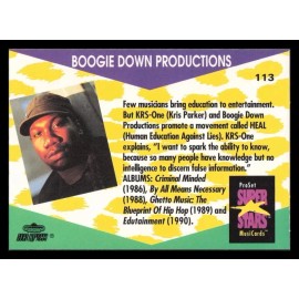 1991 PRO-SET MUSIC SUPER STARS MusiCards Card #113 😍 BOOGIE DOWN PRODUCTIONS 😎