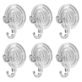 DecorDwell Suction Hooks, No Drill Vacuum Suction Hooks, Reusable Plastic Suckers, Heavy Smooth Wall Hook, Transparent Wreath Hanger Bearing Weight 3KG, Diameter 7cm, 3inch, for Kitchen, Bathroom