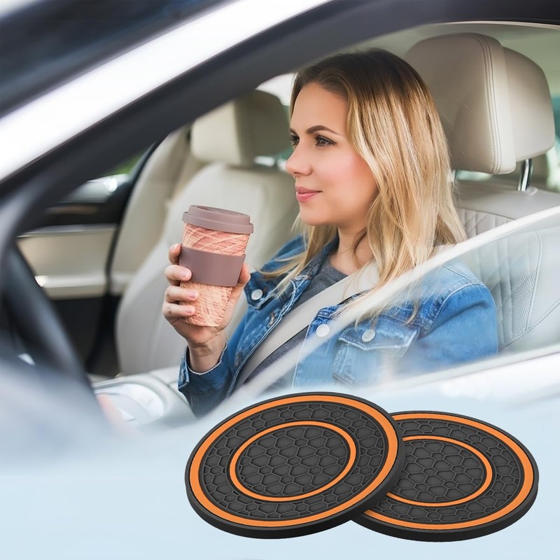 XINLIYA 2 Pack Car Coasters for Cup Holder, 2.75 Inch