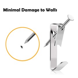 Picture Hanging Hooks with Nails, 30 lbs Heavy Duty Wall Hooks Picture Hangers for Hanging Frames Mirrors Paintings, Silver 80 pcs