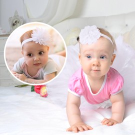 Baby Girls Tutu Skirt with Diaper Cover,Soft Tulle Skirt Infant Shorts with Headband White