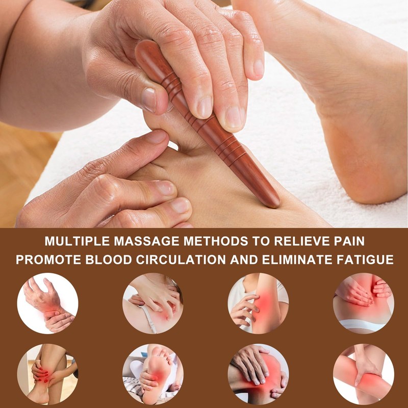 Gykutix 8-Piece Wooden Trigger Point Massager Set, Trigger Point Pusher,