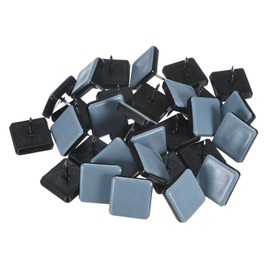 M METERXITY 32-Pack Nail on Furniture Sliders, 1 x 1" (25mm) PTFE Chair Sliders Glides Square Pads for Chair/Table, Furniture Movers Leg Floor Protectors [Grey]