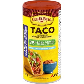 Old El Paso 25% Less Sodium Taco Seasoning Mix, Value Size, 177g/6.2 oz