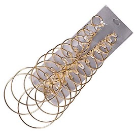 12 Pairs Hoop Earrings Set Big Circle Earring Fashion Jewelry for Women Girls,Dia 2-7.5cm (Gold)