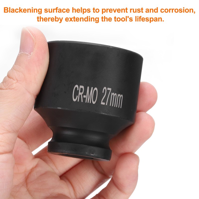 sourcing map 4 Point Square Socket 1/2" Drive 27mm Metric