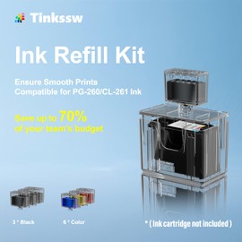 260XL 261XL Ink Refill for Canon 260 and 261 Ink Cartridges PG-260 CL-261 Compatible with Canon Pixma TS6420a TS6420 TS6400 TR7020a TS5320 TR7000 TR7020 Printer (3 Black 2 Cyan 2 Magenta 2 Yellow)