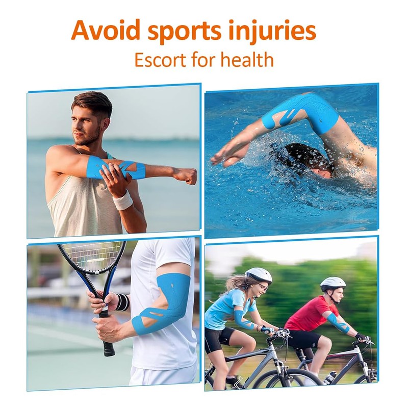 XFSRG Pack of 12 Kinesiotapes Elbow Pre-Cut Waterproof Elastic Stabilisation