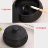 Hoobar Ceramic Ashtray with Lid,Windproof,Ash Holder for Smokers,Desktop Smoking Ash