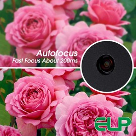 ELP 16MP Autofocus USB Camera with Metal Case Mini UVC USB2.0 4K Webcam with 68degree No Distortion Lens IMX298 Video PC Camera Home Surveillance Bar Code QR Code Scan Lightburn Camera for Computer