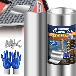 Aluminum Flashing Roll Roof Flashing – 6 Inch x 100 Ft | 0.3mm Thick Metal Roof Flashing for Windows, Doors, Siding, and Roofing Seals, Aluminum Roof Panels Preventing Roofing Stains and Moss