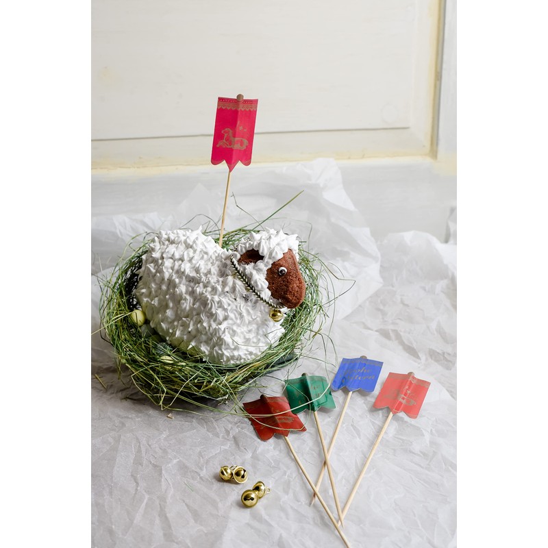 Hobby Bakers Flag and Bell for Easter Lamb 5 Pieces