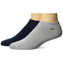 Lacoste Mens 2-Pack Sport Socks, NAVY BLUE/SILVER CHINE, 35/38