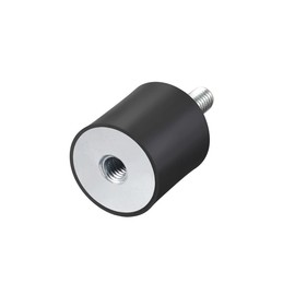 sourcing map M8 Male Female Rubber Mounts Vibration Insulators Shock Absorber 30mm x 30mm Black