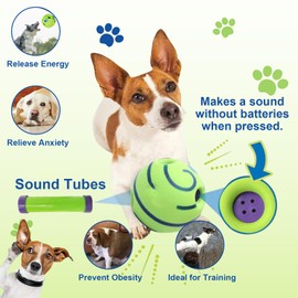 Interactive Squeaky Dog Toys Ball for Dogs,4.33 inches Interactive Toys for Dogs,Tough Motion Activated Automatic Moving, Innovative Funny Noise Rolling Dog Ball,Relieve Anxiety or Dog Train (Green)